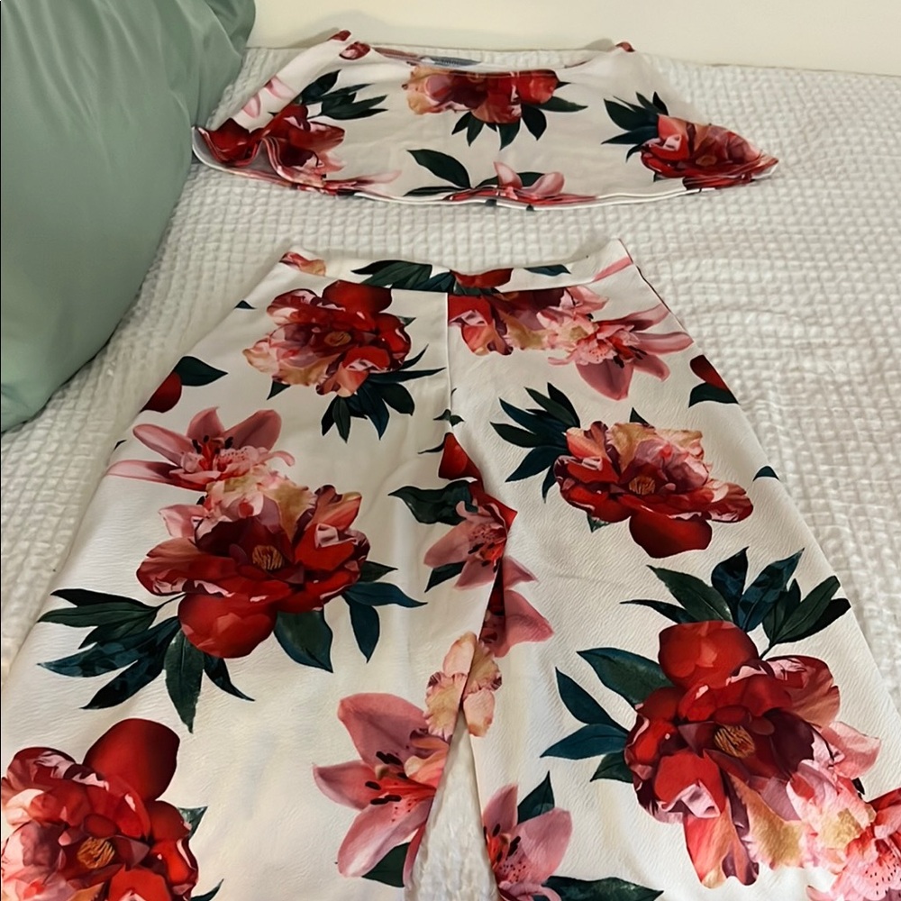 Floral Women's Pants & Jumpsuit Set